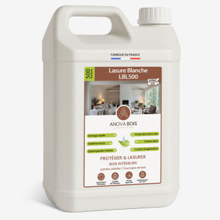 Lasure Blanche Mat ou Brillant pour Bois Intérieur – LBL500