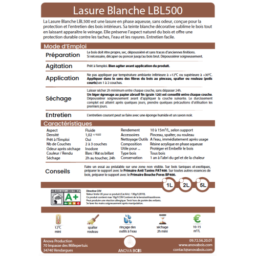 White Wood Stain for Interior Wood – LBL500